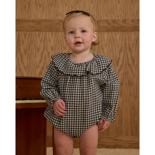 Colette Romper || Black Gingham