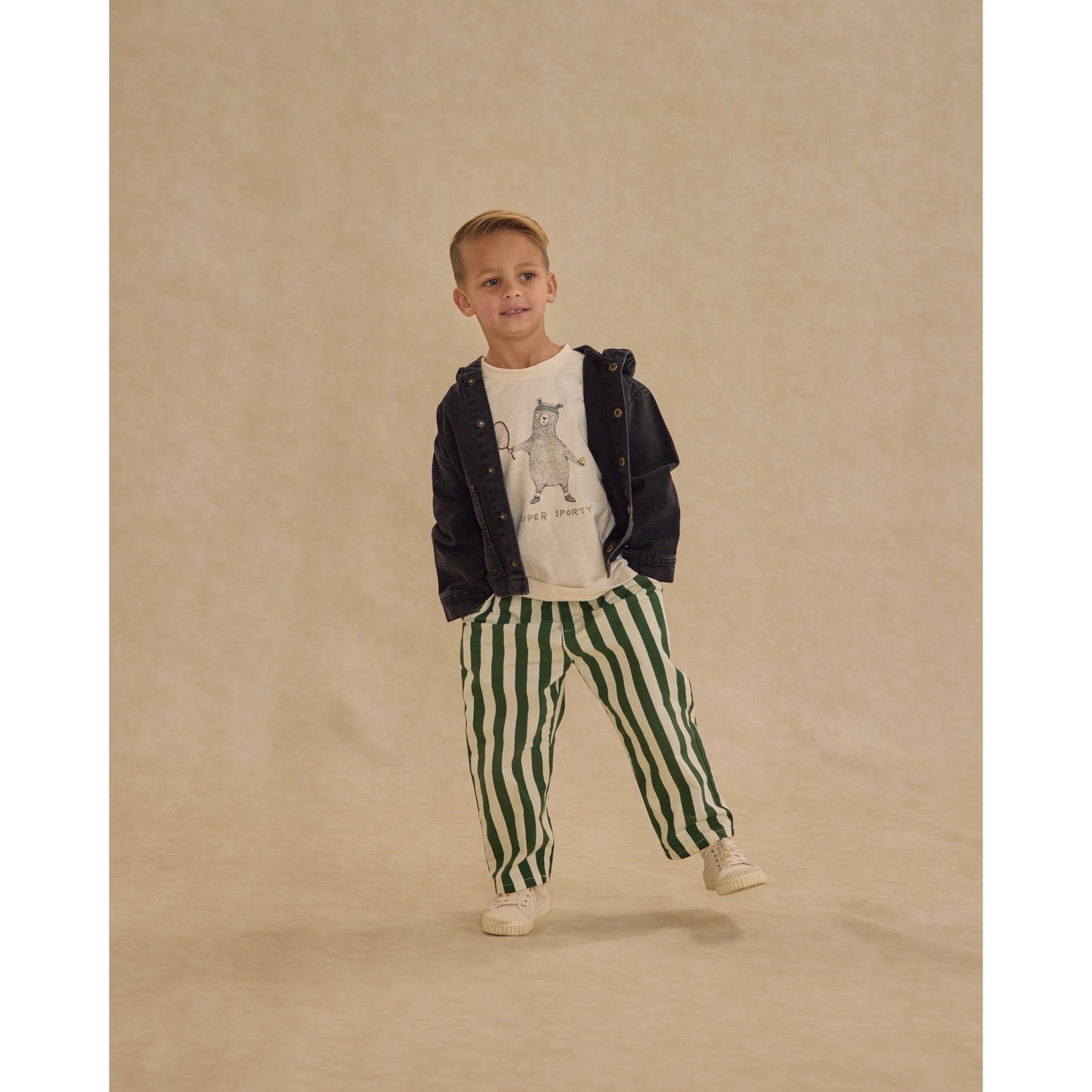 Baggy Pant || Green Stripe