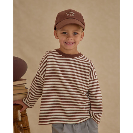 Camden Long Sleeve Tee || Brown Stripe