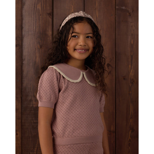 Pointelle Collared Top Rosewood - Rylee + Cru | Kids Clothes | Trendy Baby Clothes | Modern Infant Outfits |