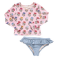 Girls Rash Guard Set - Multi Flower Drop
