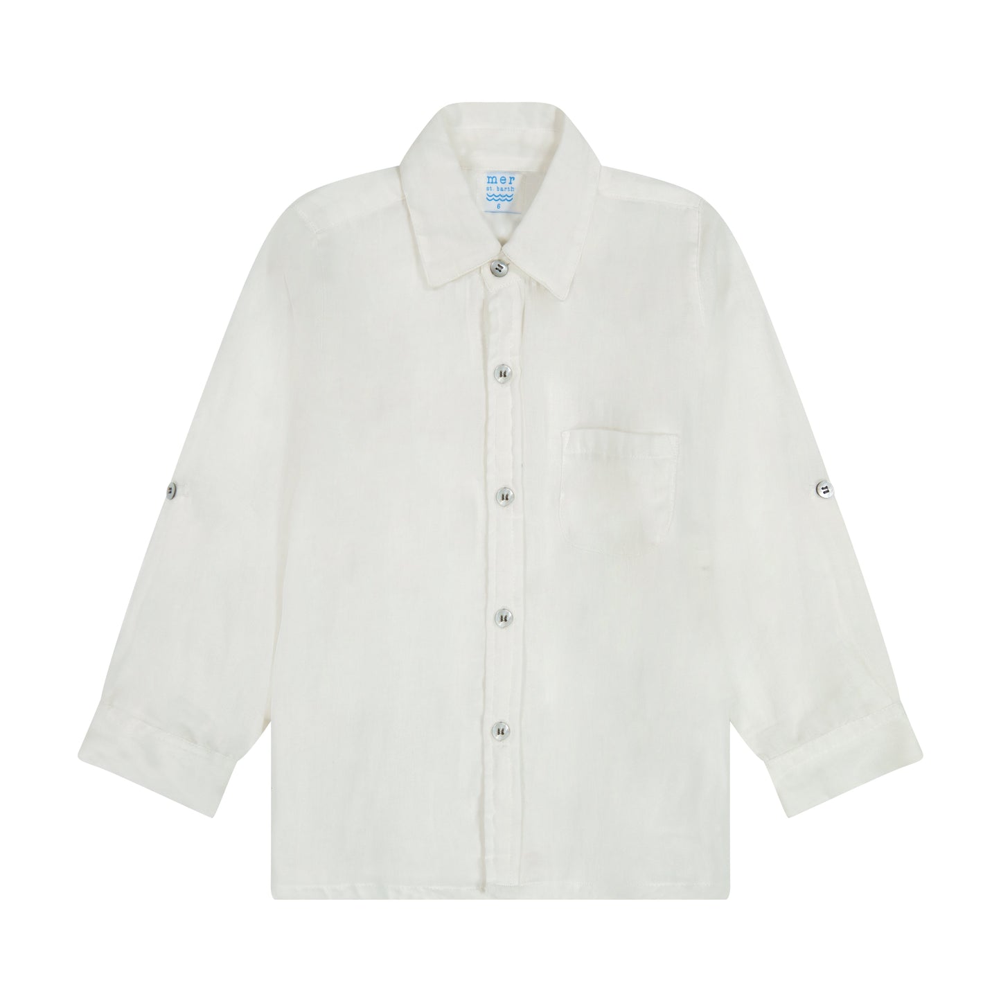 Mer St Barth Remi Boy's Button Front Shirt White
