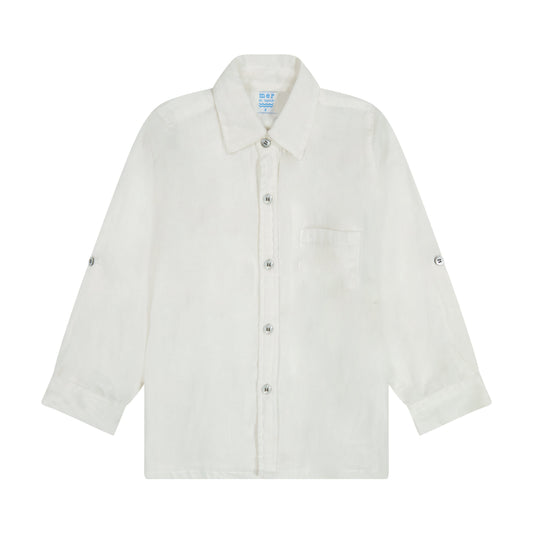 Mer St Barth Remi Boy's Button Front Shirt White