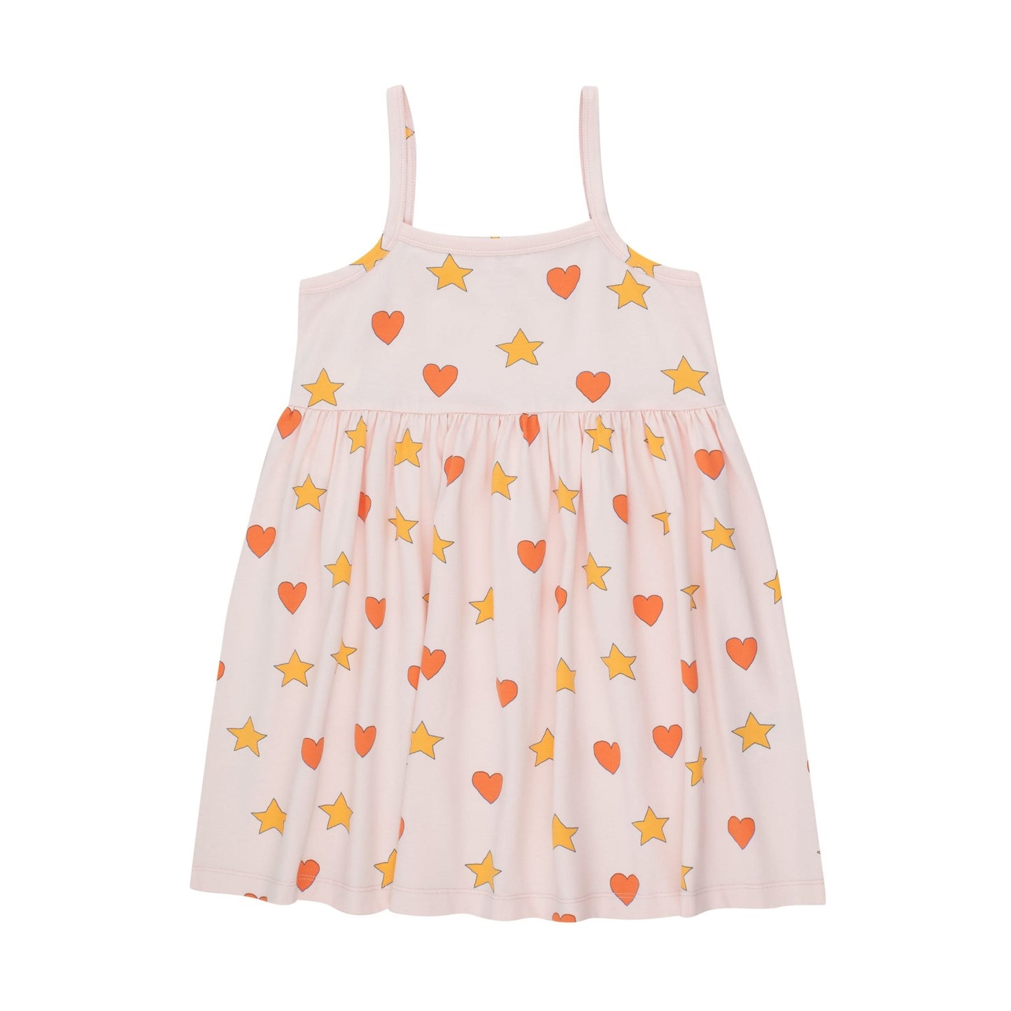 Hearts Stars Dress - Pastel Pink