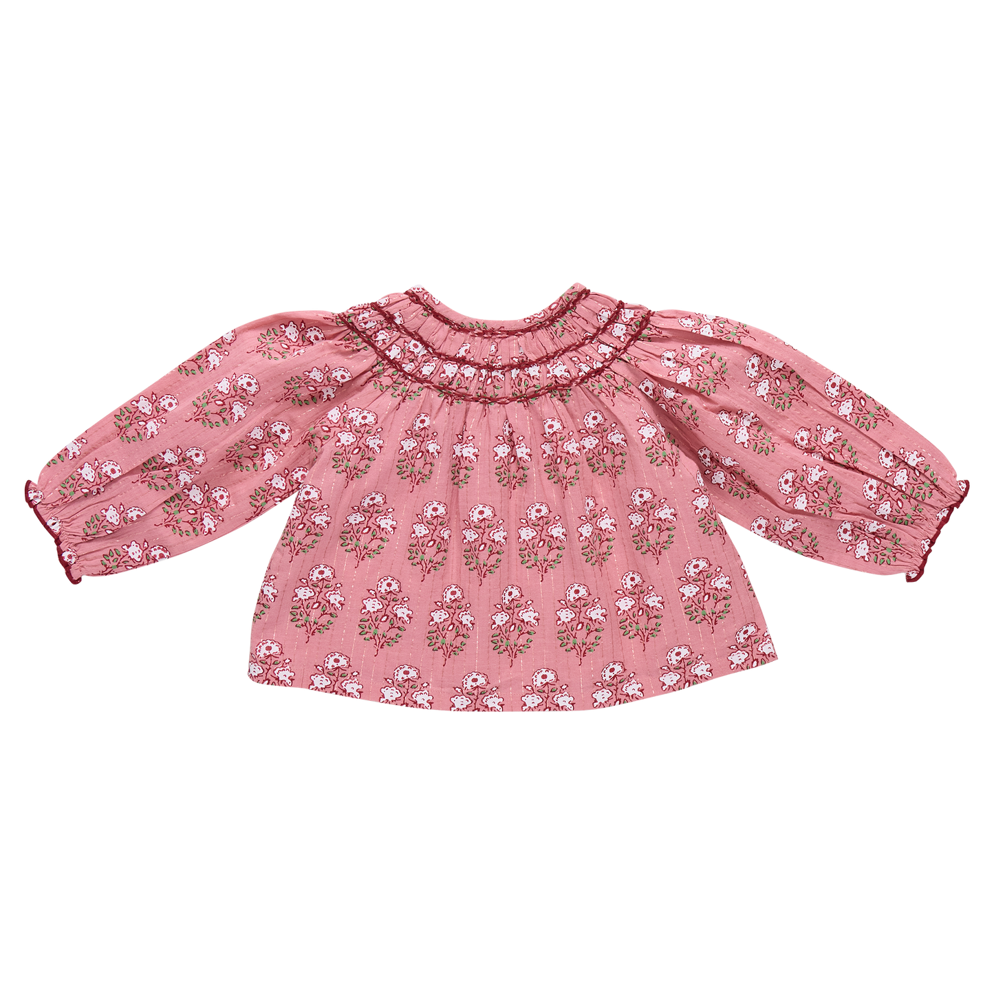 Girls Ava Top - Pink Strawflower