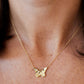 Flush Set Diamond Butterfly Necklace