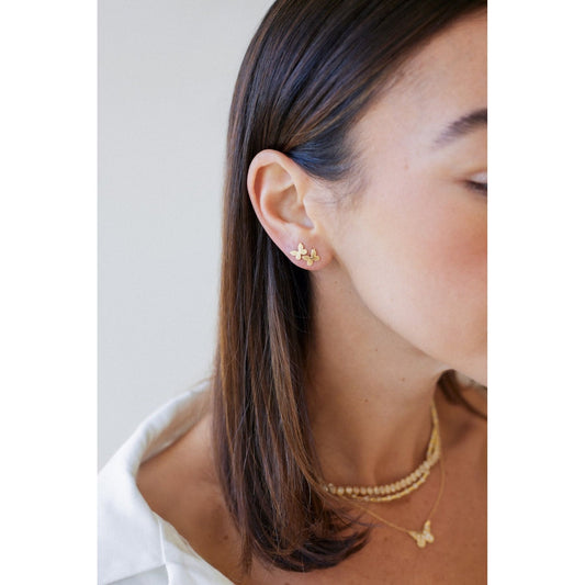 14K Butterfly Studs