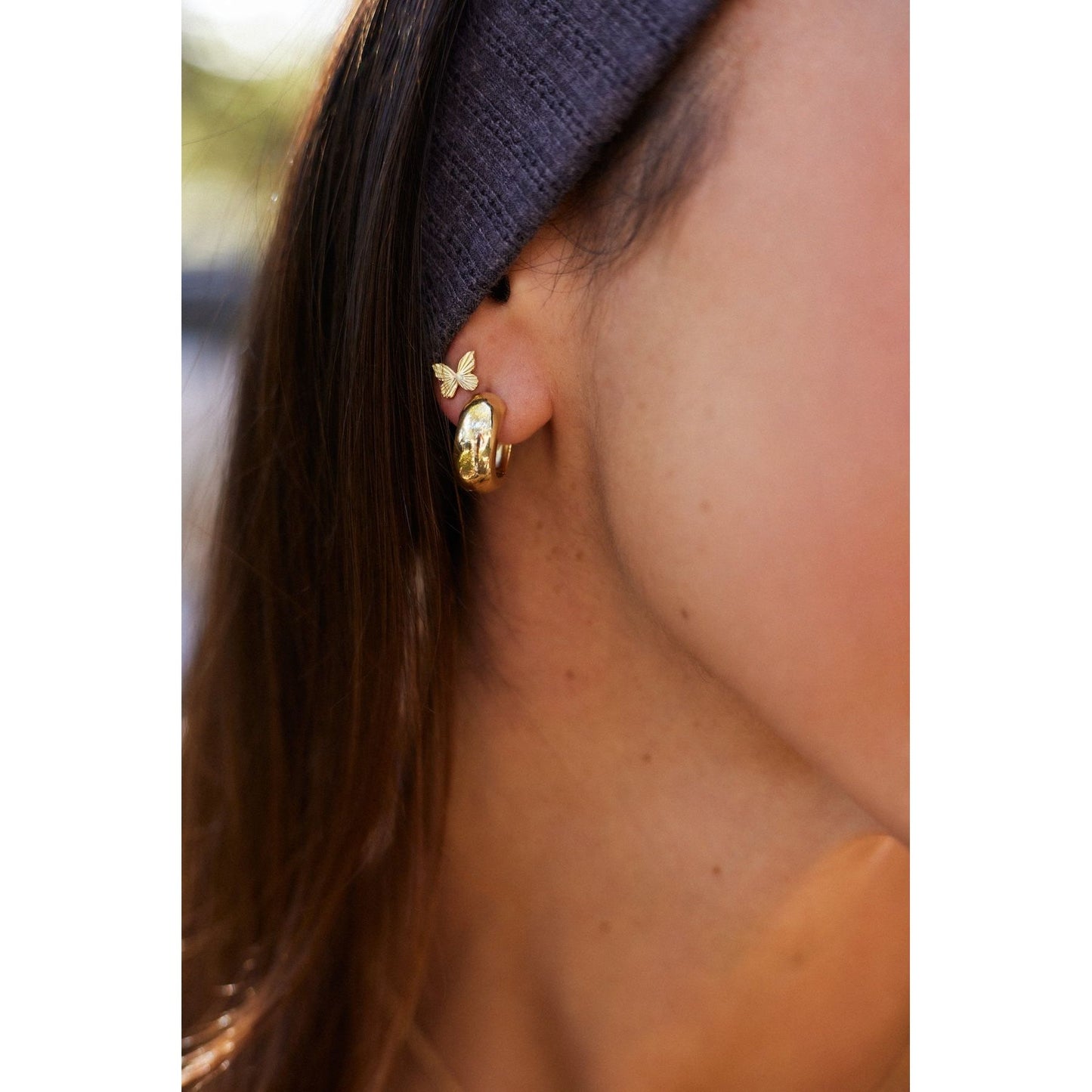 14K Butterfly Studs