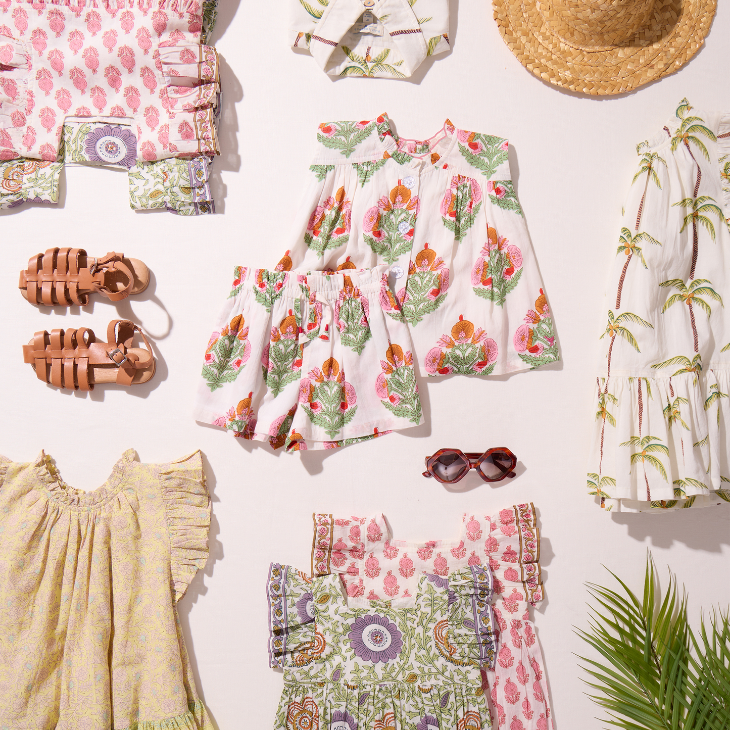 Girls Misha  2-PC Set - Pink Bellflower