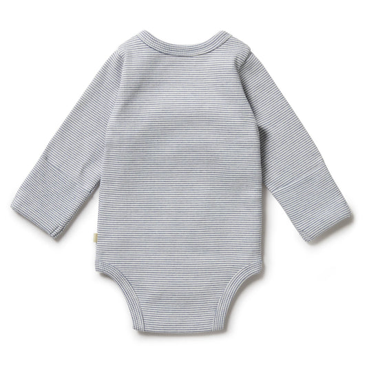 Organic Stripe Rib Kimono Bodysuit