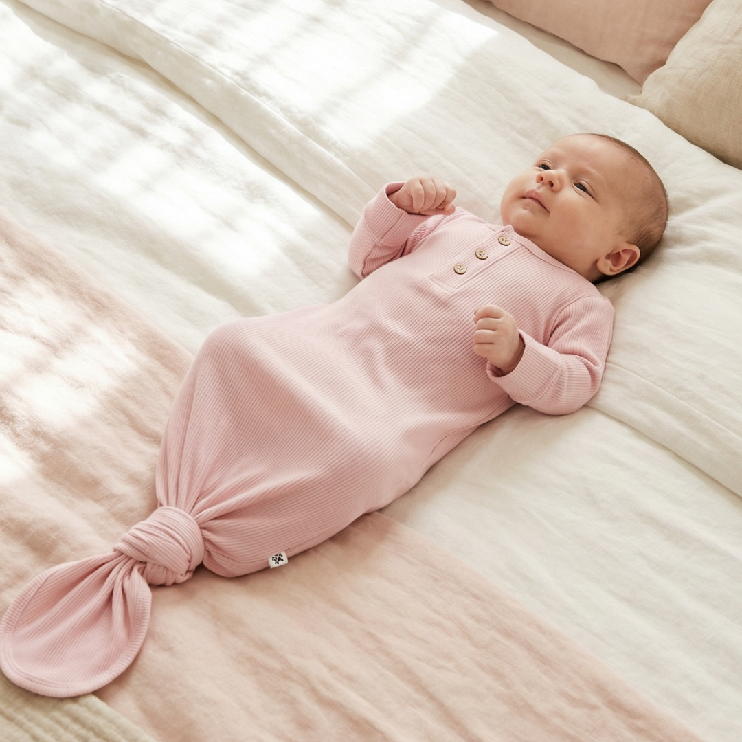 Knotted Gown Perfect Pink Rib
