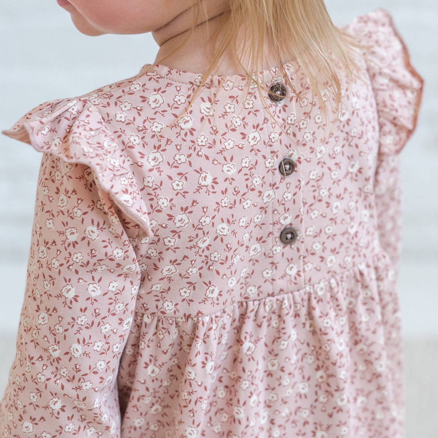 Mika Ruffle Long Sleeve Dress -  Zinnia Floral / Blush