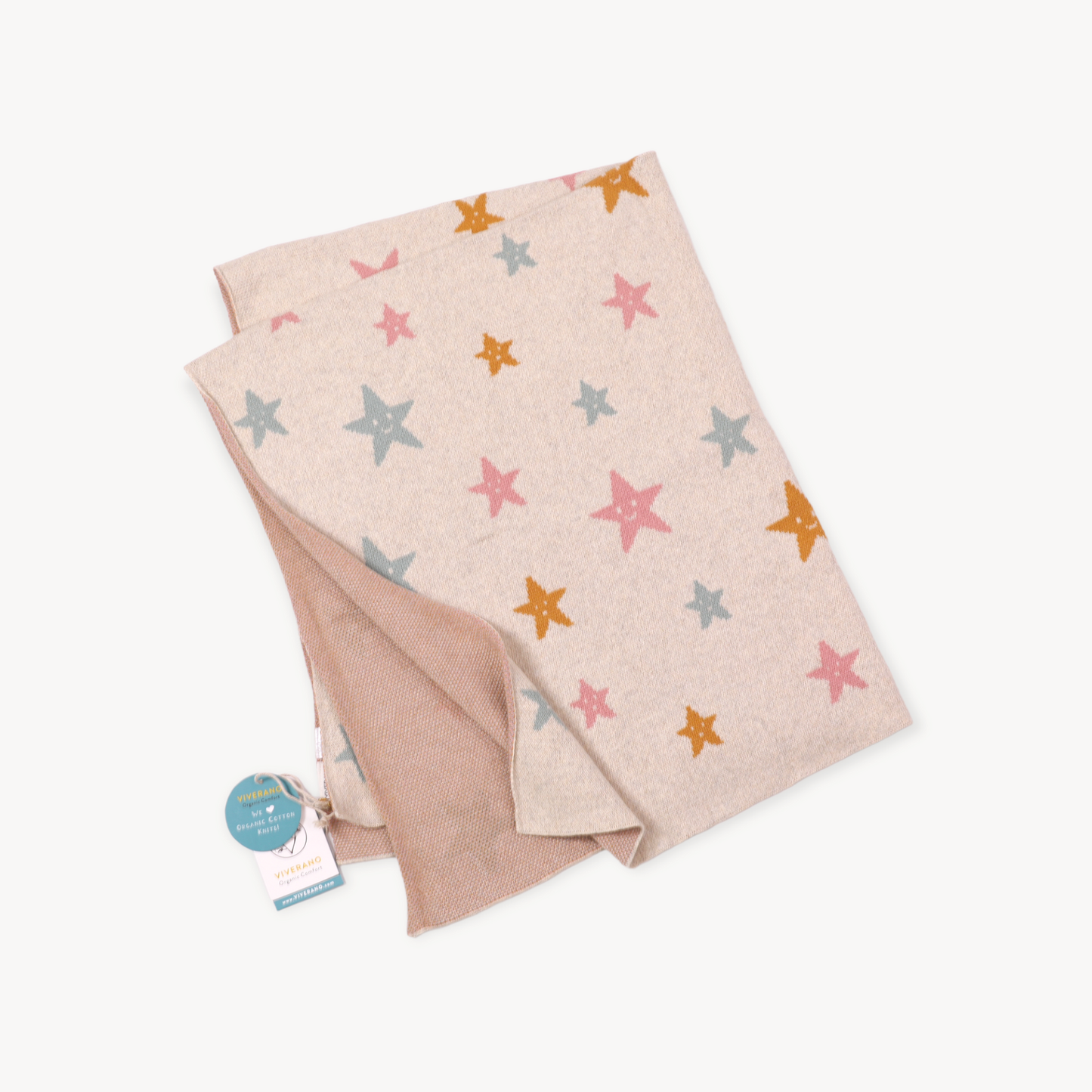 Stars - Organic Cotton Jacquard Sweater Knit Baby Blanket: One Size