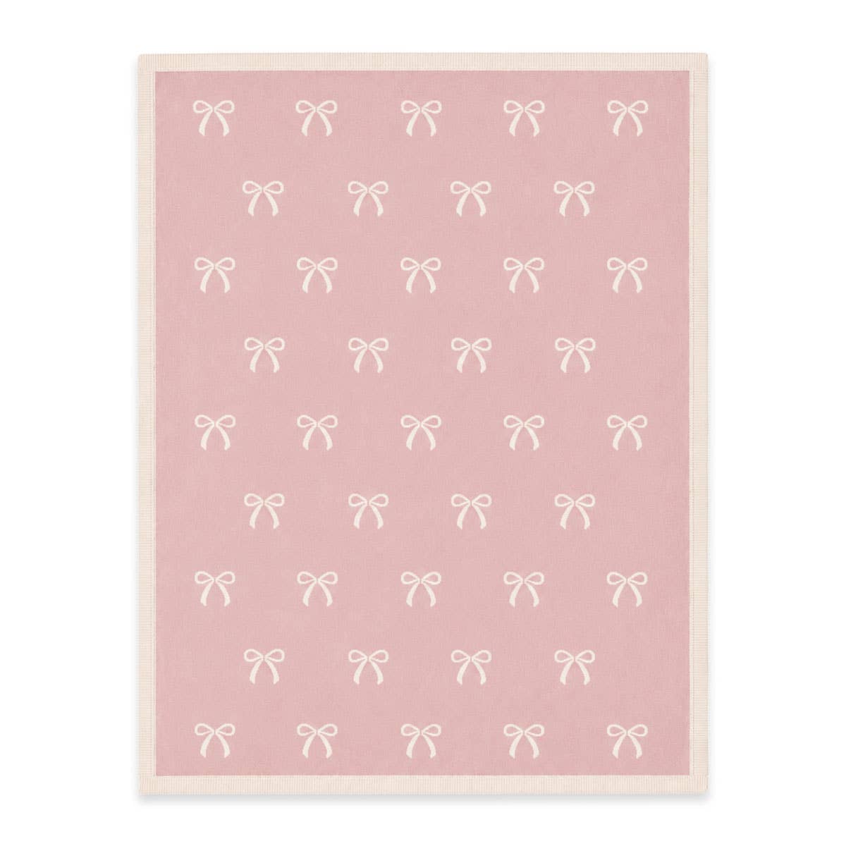 Viverano Organics - Sweet Bow - Organic Cotton Knit Baby Blanket: Sweet Pink / One Size