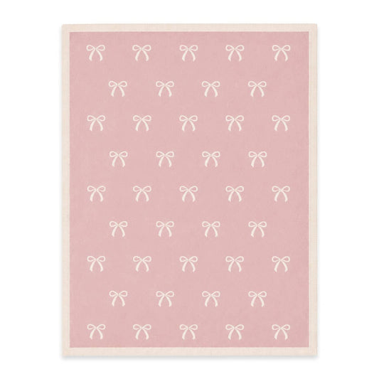 Viverano Organics - Sweet Bow - Organic Cotton Knit Baby Blanket: Sweet Pink / One Size