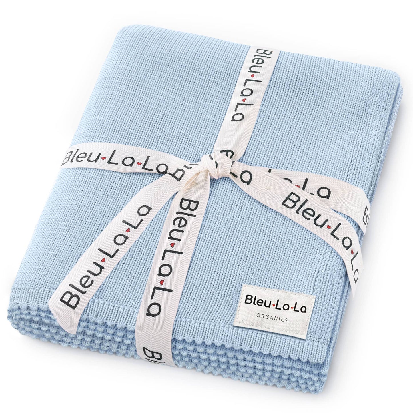 Bleu La La - 100% Organic Luxe Baby Blanket  : Sky Blue