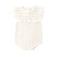Pointelle Ruffle Romper || Natural