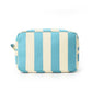 Striped Corduroy Makeup Bag, Portable Travel Toiletry Bag: Green/Pink