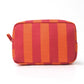 Striped Corduroy Makeup Bag, Portable Travel Toiletry Bag: Yellow