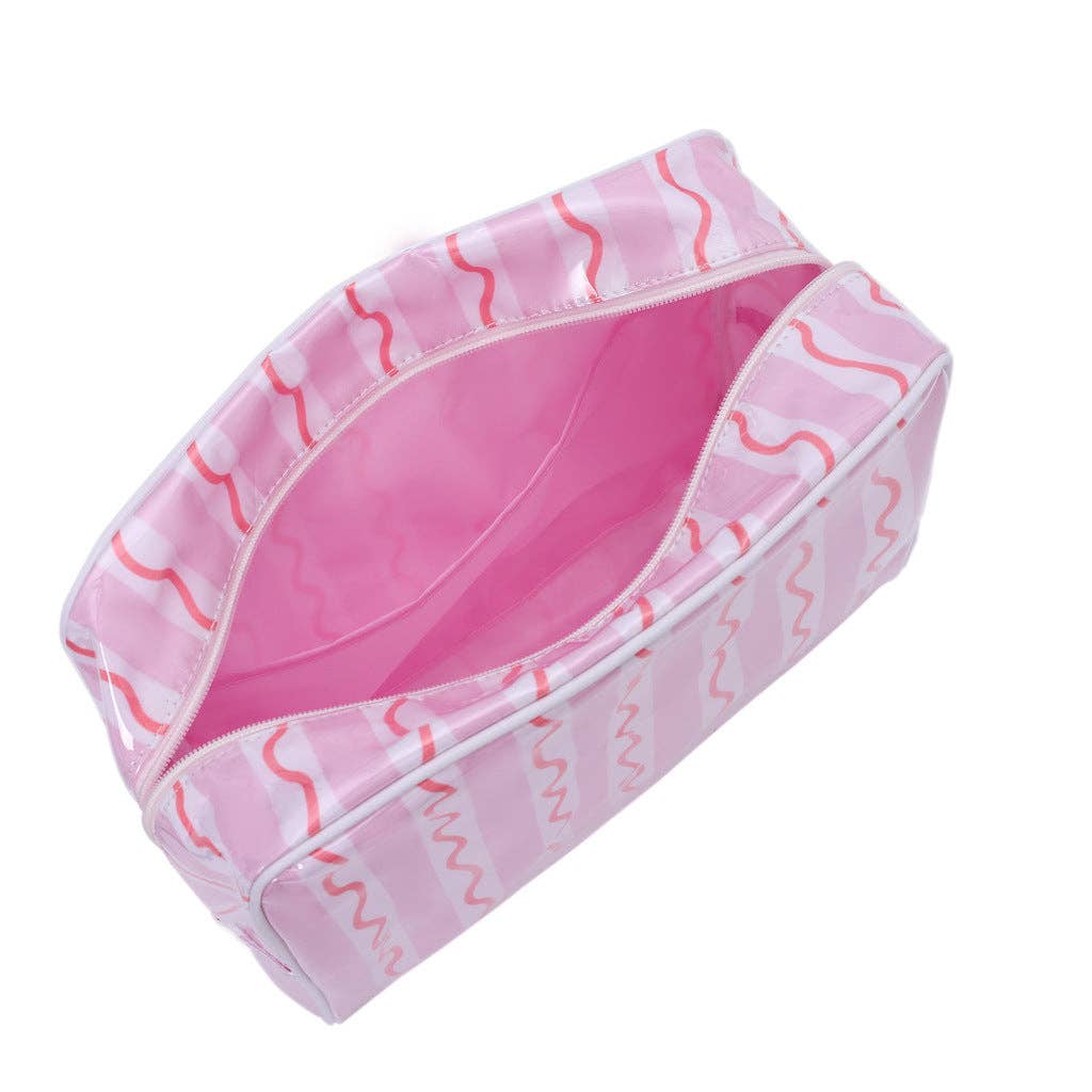 PVC Mahjong Bag Cosmetic Bag, Travel Toiletries Storage Bag: Wave / L