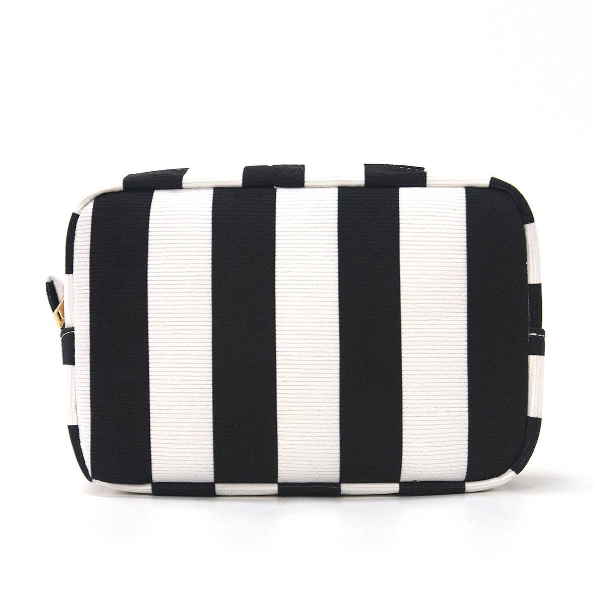 Striped Corduroy Makeup Bag, Portable Travel Toiletry Bag: Yellow