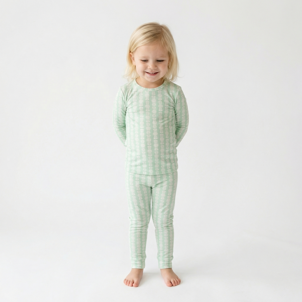 Mint Meadows Bamboo Toddler Pajama Set