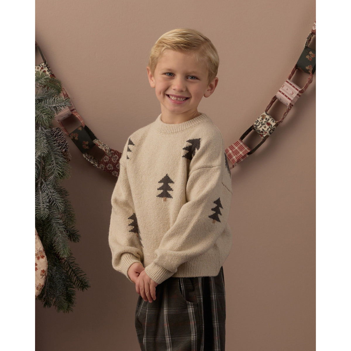 Aspen Sweater Tree Jacquard - Rylee + Cru | Kids Clothes | Trendy Baby Clothes | Modern Infant Outfits |