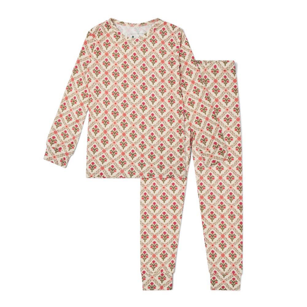 Holly Trellis Bamboo Kids Pajama Set