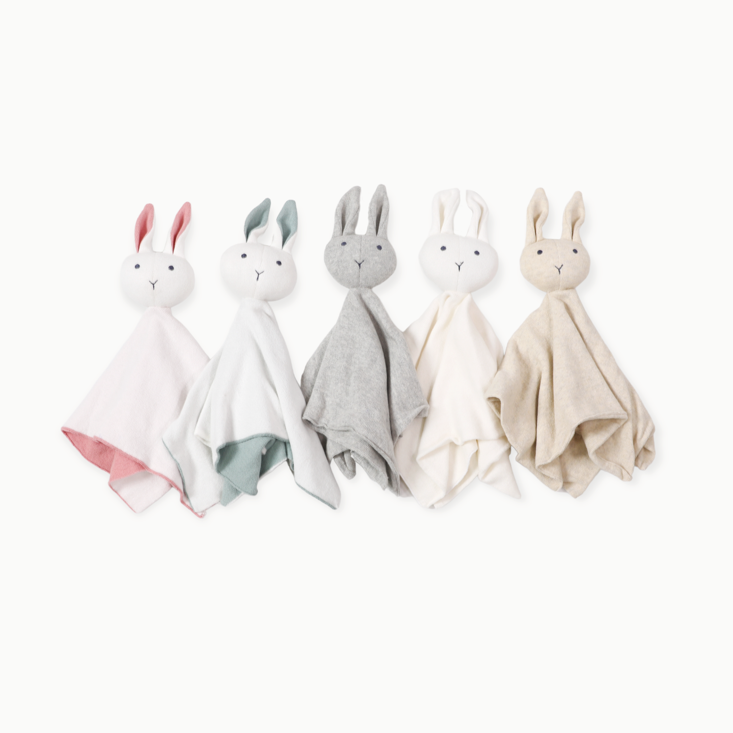 Bunny -Organic Baby Lovey Security Knit Blanket Cuddle Cloth: Ivory