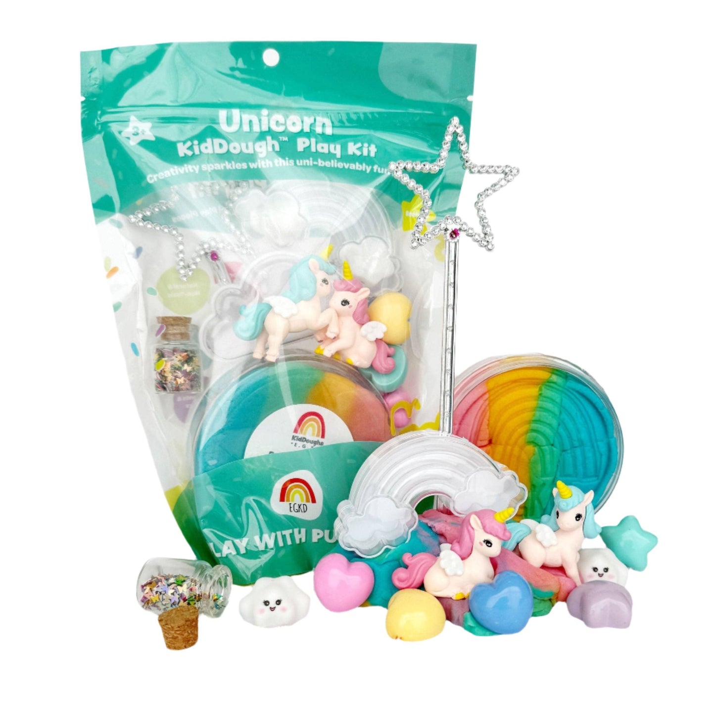 Unicorn (Rainbow Sherbet) KidDough Play Kit