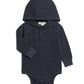 Cole Waffle Knit Hoodie Bodysuit: Navy
