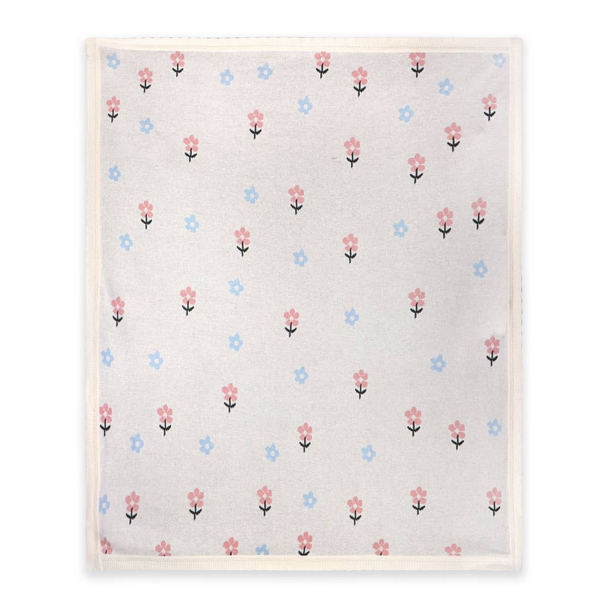 Sweet Floral -Organic Cotton Jacquard Knit Baby Blanket