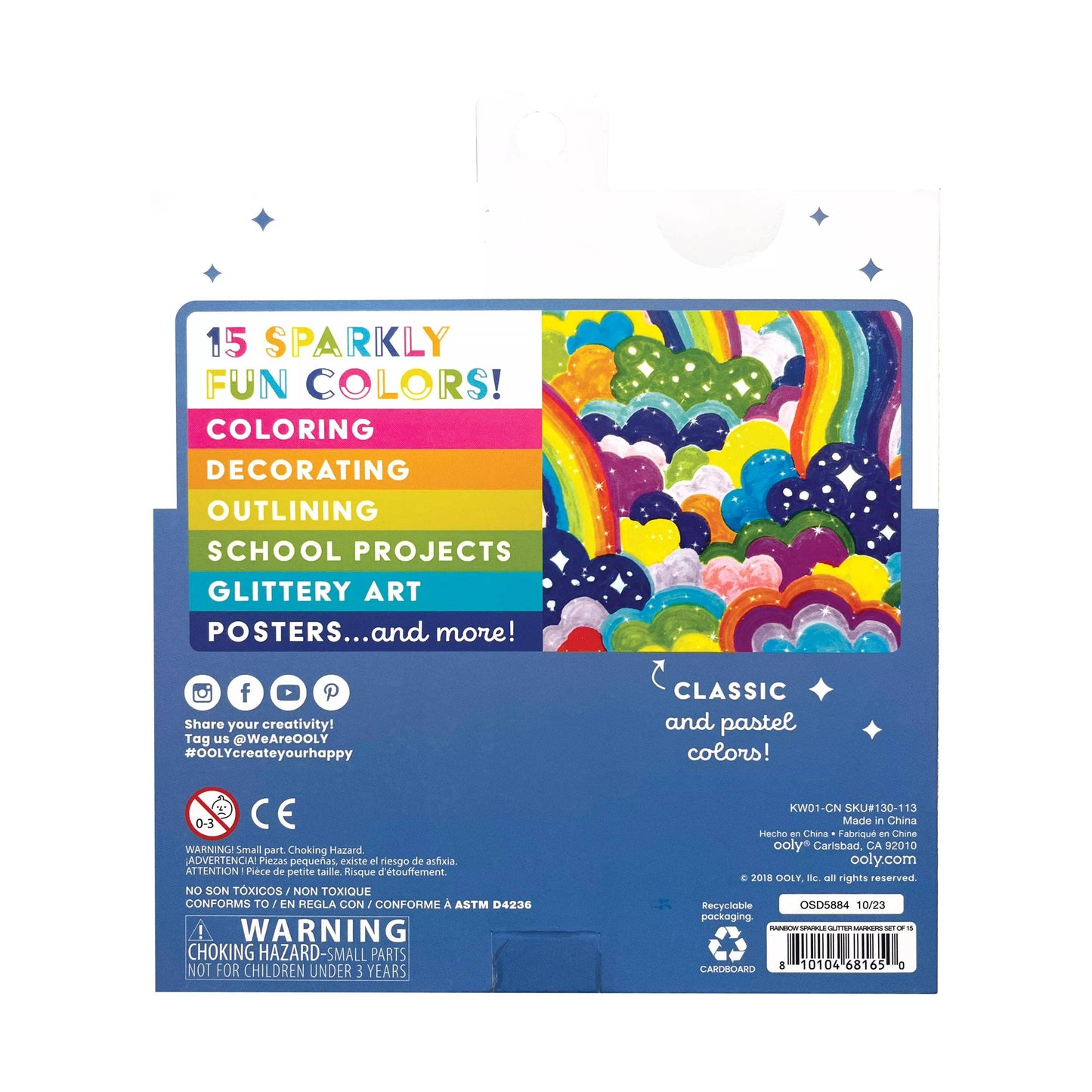 OOLY - Rainbow Sparkle: Glitter Markers