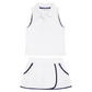 white french terry tennis tank top and skort set