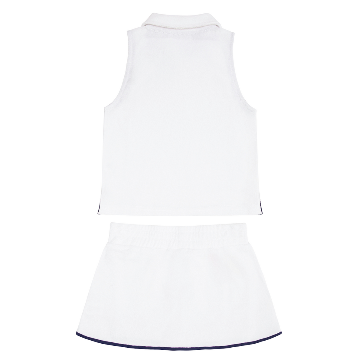 white french terry tennis tank top and skort set
