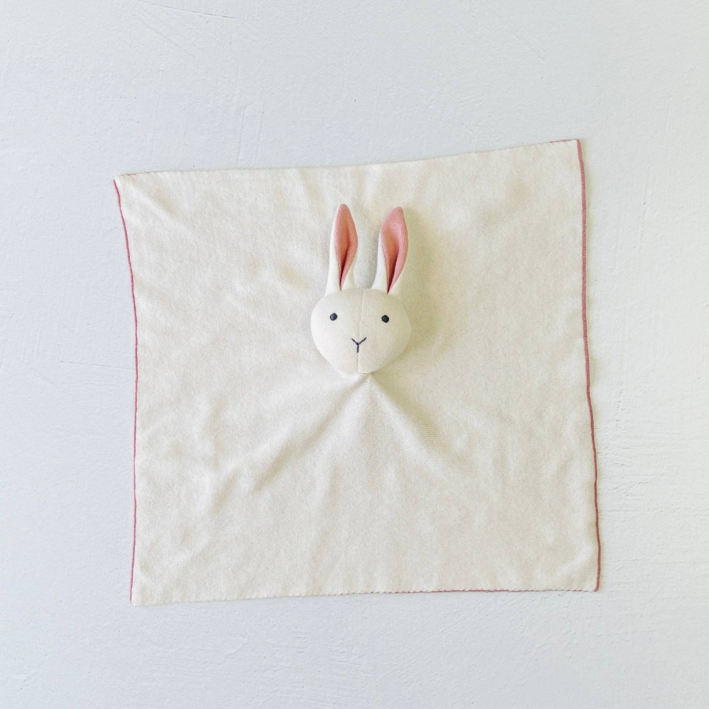 Bunny -Organic Baby Lovey Security Knit Blanket Cuddle Cloth: Ivory