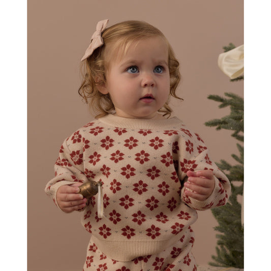 Shiloh Sweater Poinsettia - Rylee + Cru | Kids Clothes | Trendy Baby Clothes | Modern Infant Outfits |