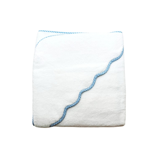 Terry Tots - Hooded Towel - Blue Gingham Trim