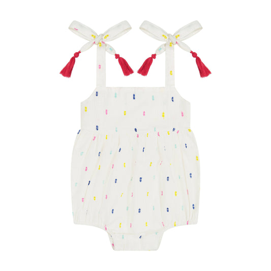 Zoe Baby Romper Confetti Swiss Dot