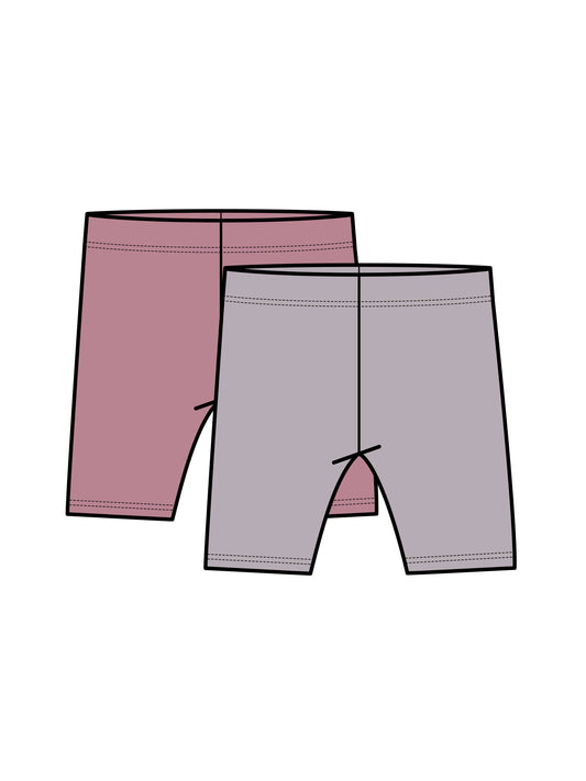 Organic 2-Pack Billie Biker Shorts - Punch + Lilla