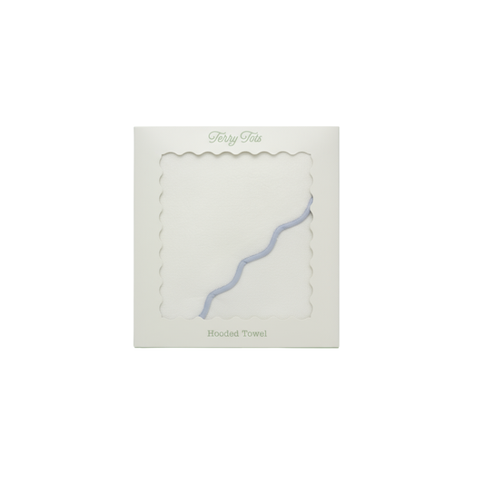 Terry Tots - Hooded Towel - Blue Stripe Trim