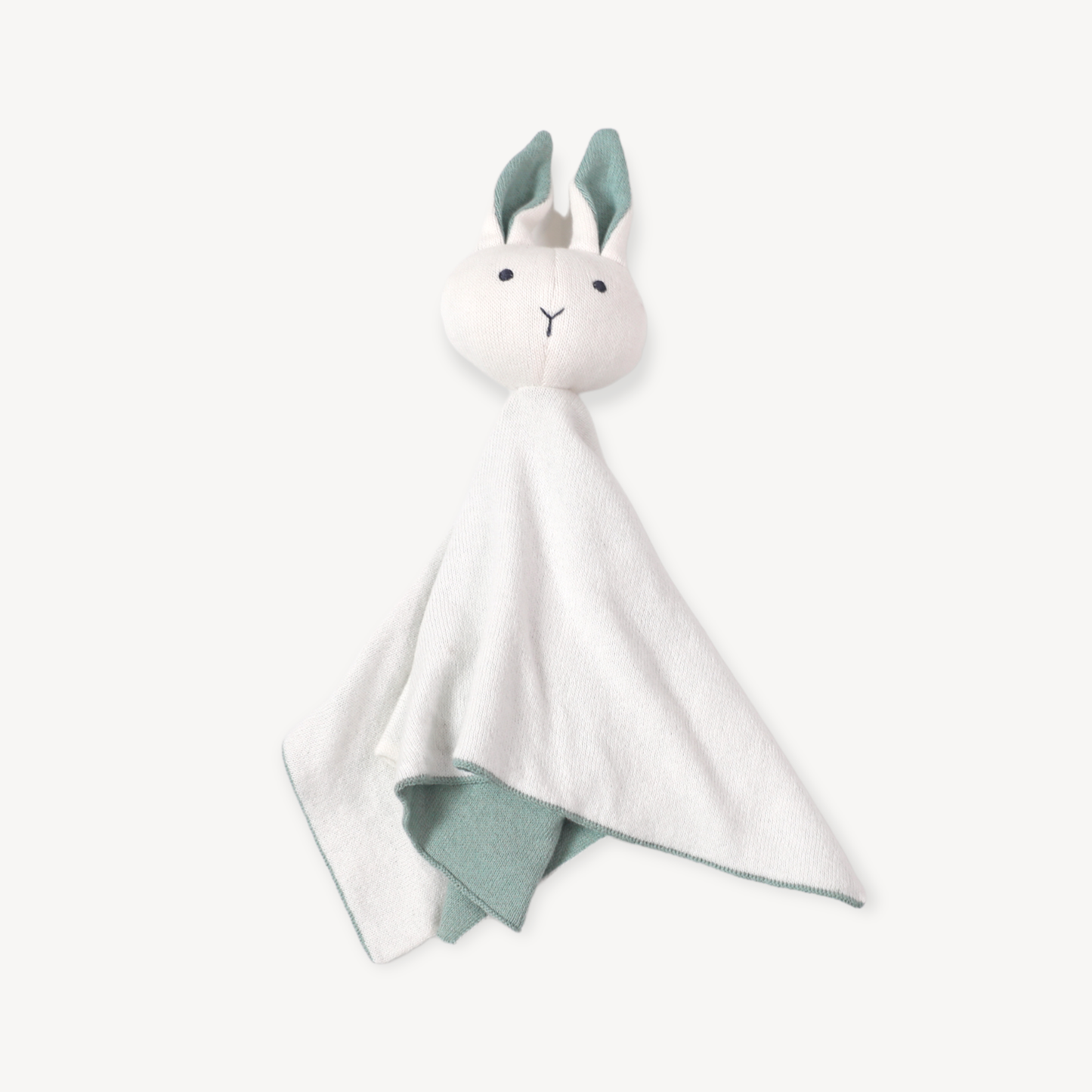 Bunny -Organic Baby Lovey Security Knit Blanket Cuddle Cloth: Ivory