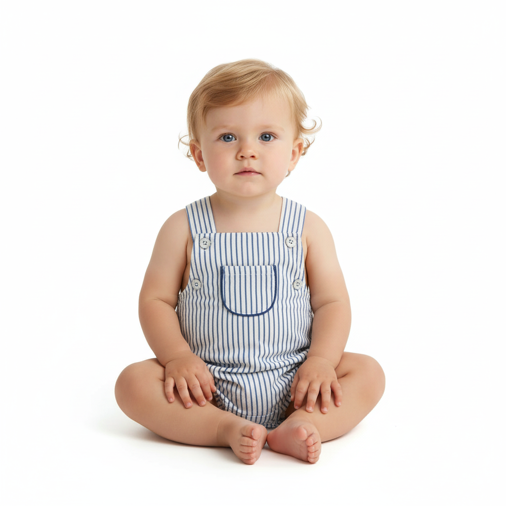 Mer St Barth Julien Baby Boy Romper Marine Stripe