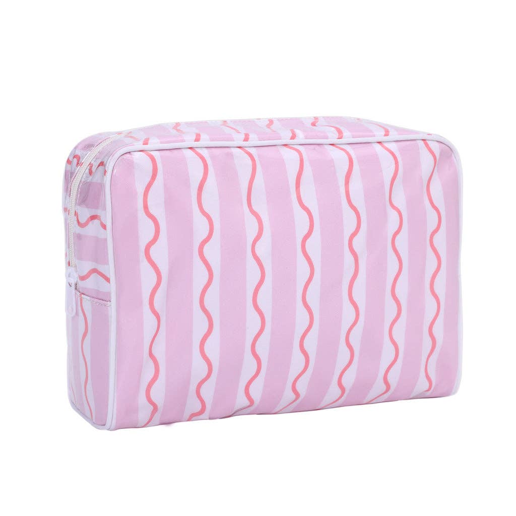PVC Mahjong Bag Cosmetic Bag, Travel Toiletries Storage Bag: Wave / L