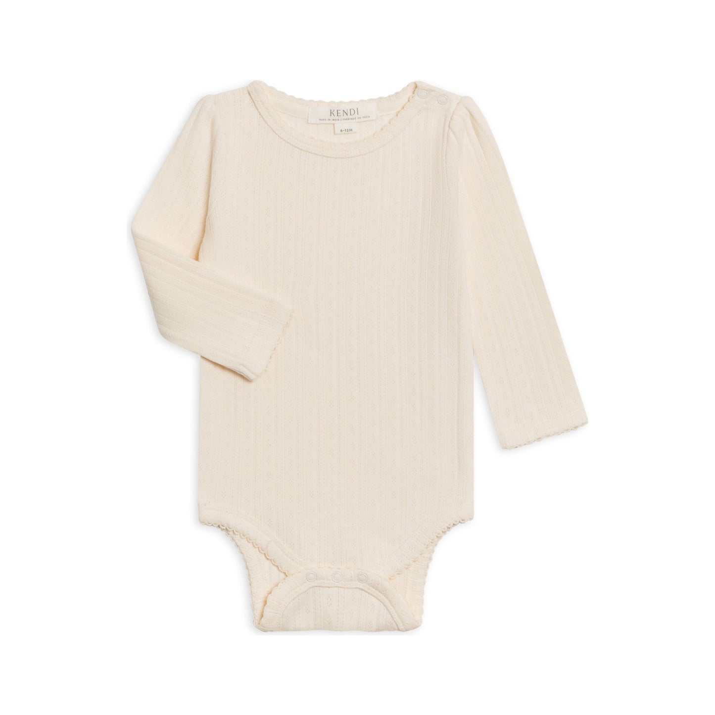 Thea Pointelle Long Sleeve Bodysuit - Ivory