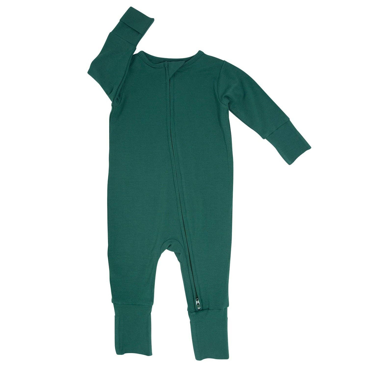 Hunter Green Convertible Romper: Newborn