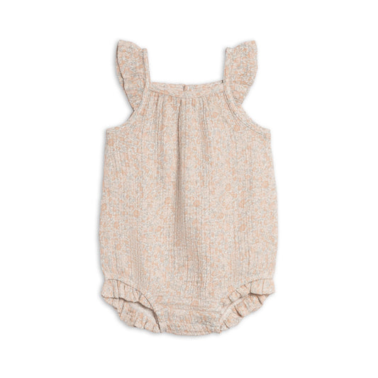 Sandra Muslin Tank Bubble Romper - Belmont Floral / Shell + Powder