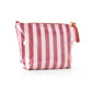 Glossy Striped Makeup Bag, Waterproof Travel Toiletry Cosmetic Storage Pouch: Green/Blue