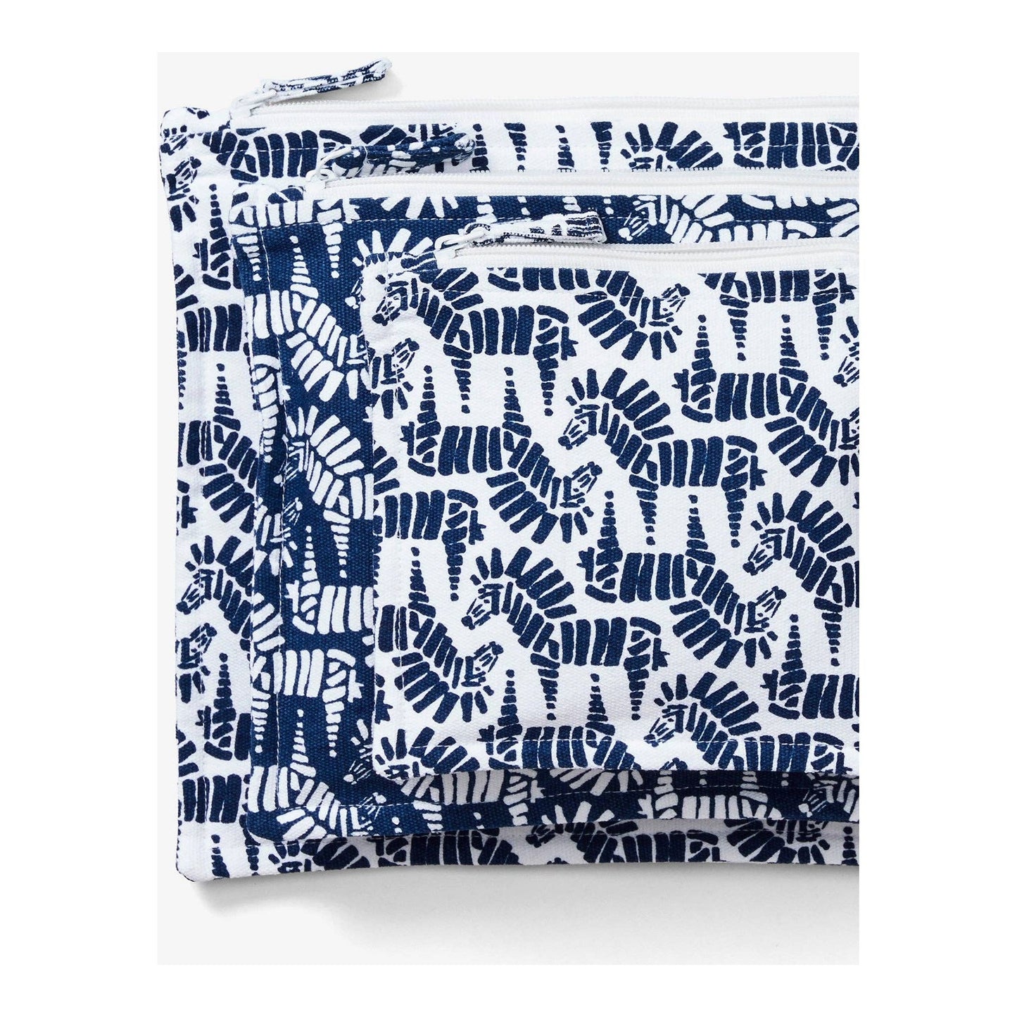 Zip Pouch Set - Zebra | Denim