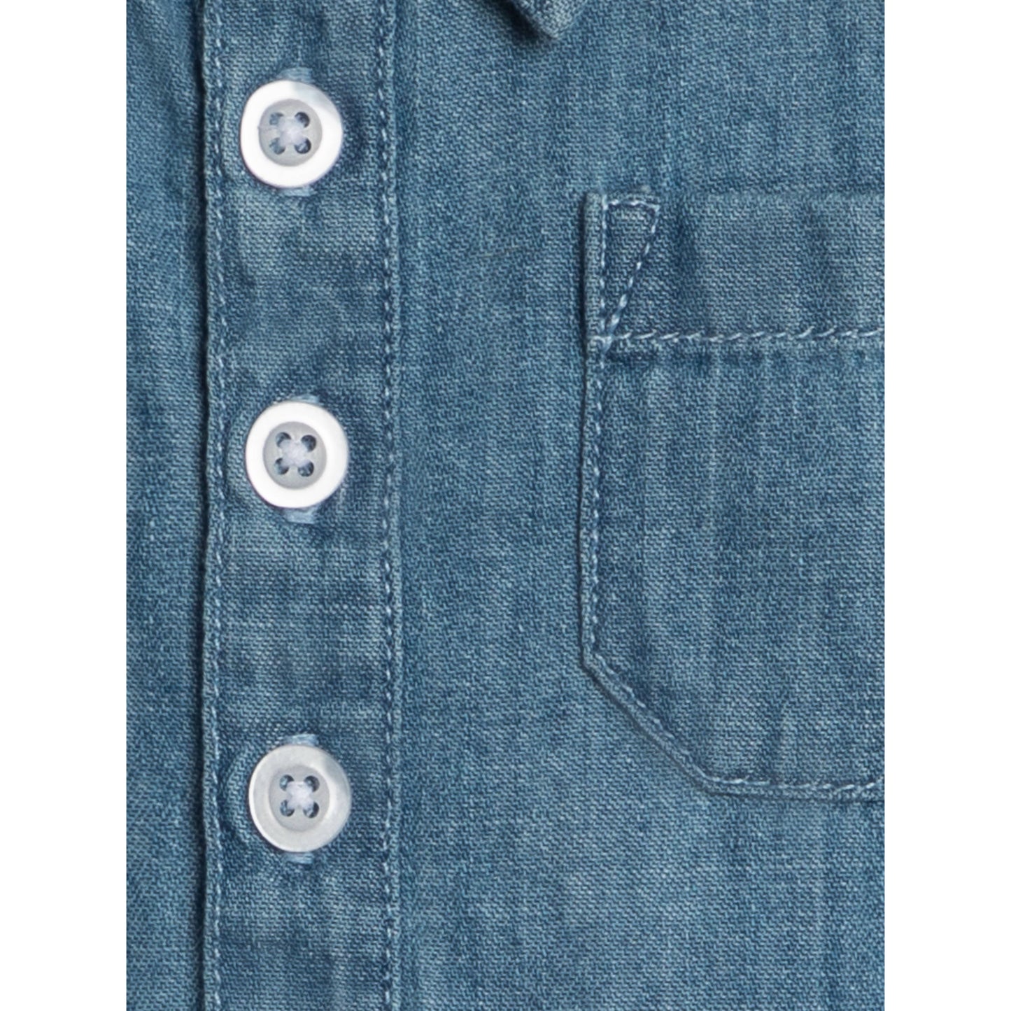 Ted Chambray Collared Romper: Chambray
